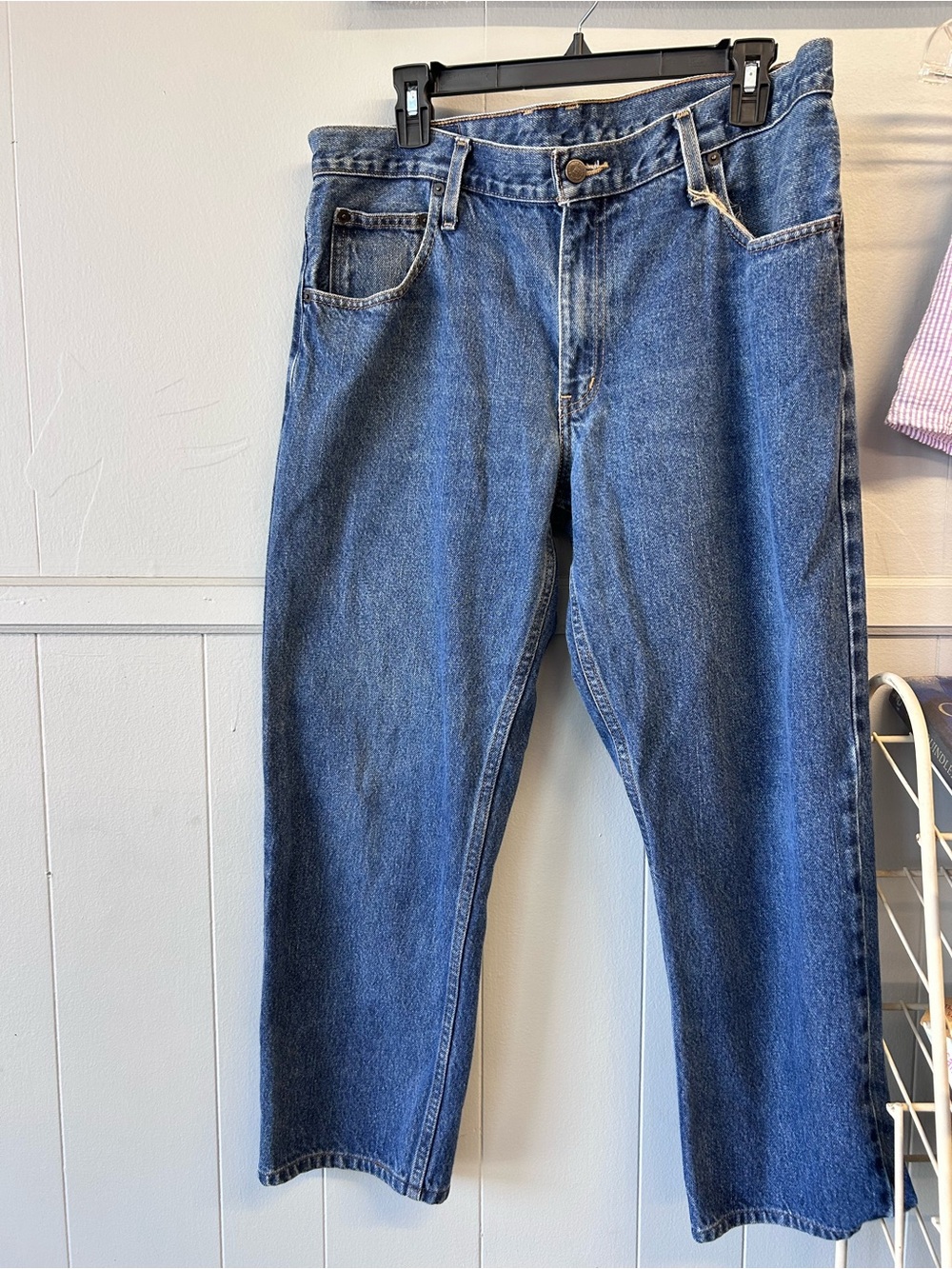 Men's Blue Denim Jeans - Classic Straight Fit waist 34 length 28